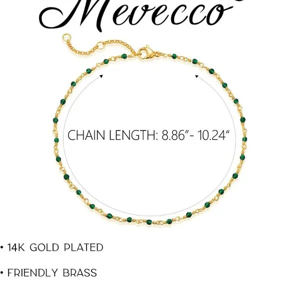 Anklet for Women Gold Chain 14K Gold Plated Dainty Boho Beach Summer Simple Foot - Picture 4 of 7